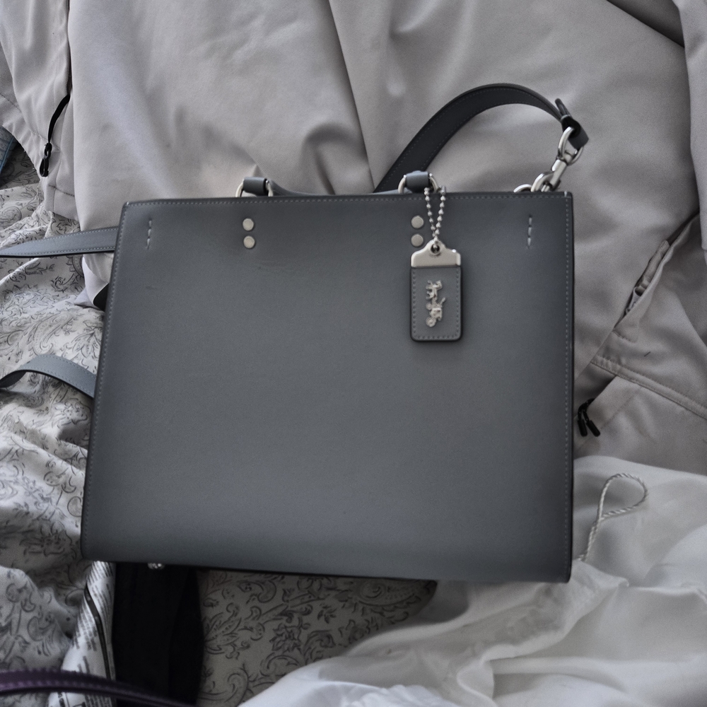 Coach Rogue Gray Leather Tote Bag